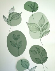 Abstract Green Botanical Illustration