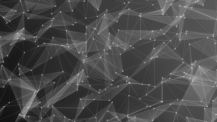Poster - White Plexus dot Abstract technology futuristic network with Loop black background. Technology abstract background concept