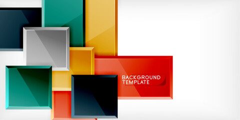 Aufkleber - Colorful squares and rectangles. Vector Illustration For Wallpaper, Banner, Background, Card, Book Illustration, landing page