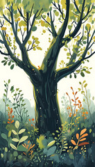 Poster - Green Tree Illustration