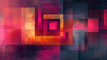 Wall Mural - Abstract Geometric Composition In Warm And Cool Tones