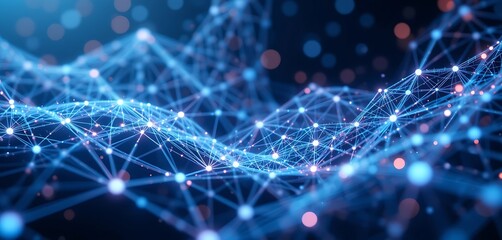 Poster - Abstract Network Connections Digital Data Flow