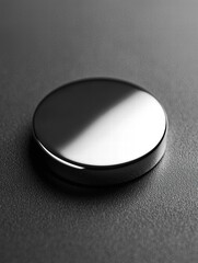 Poster - Polished metal disc on dark surface. AI.