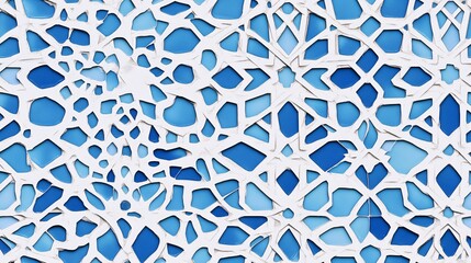 Abstract Blue and White Mosaic Pattern Texture