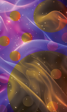 Colorful bubbles on colorful background. Abstract colorful waves, vibrant colors, art design, perfect for wallpaper