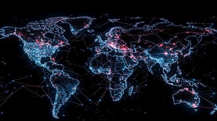 Poster - connecting the world through digital networks and global data visualization
