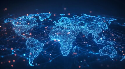 Poster - connecting the world through digital networks and global data visualization