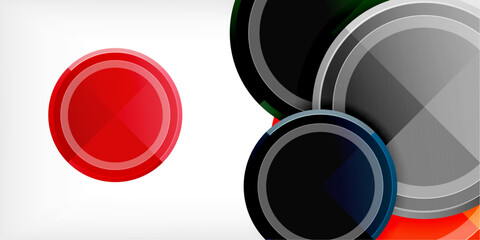 Poster - Abstract background - multicolored circles, trendy minimal geometric design, vector illustration
