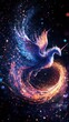 © novian - A Celestial Unicorn Phoenix Soars Through Stardust