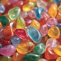 Poster - Vibrant gemstone beads display colorful background macro luxurious environment playful concept