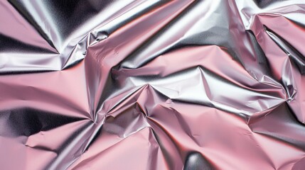 Poster - Crumpled metallic paper abstract reflections artistic background unique textures bold highlights creative environment
