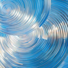 Poster - Futuristic geometric patterns on reflective metallic discs abstract art minimalist design digital background