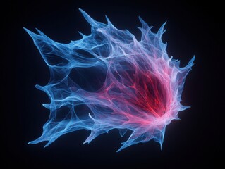 Poster - Futuristic electric light trails abstract art digital design dark background dynamic viewpoint visual innovation