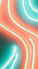 Poster - Dynamic intertwining neon light trails black background abstract design modern art energetic concept