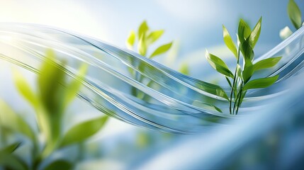 Poster - A futuristic representation of biotechnology, where DNA and plant growth merge in a digital ecosystem, reflecting cutting-edge scientific progress.