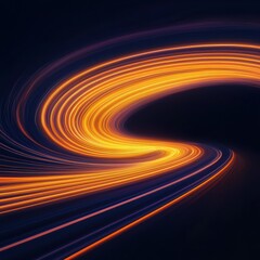 Poster - Vibrant neon light trails creating a vortex effect abstract digital art black background dynamic viewpoint