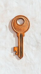 Poster - Closeup of antique bronze key texture vintage premium finish indoor setting artistic perspective