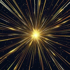 Poster - Dynamic light trails create starburst patterns on black background abstract art digital design energetic atmosphere