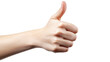 © CStock - A hand giving a thumbs up gesture, symbolizing approval and positivity, set against a white isolated background.
