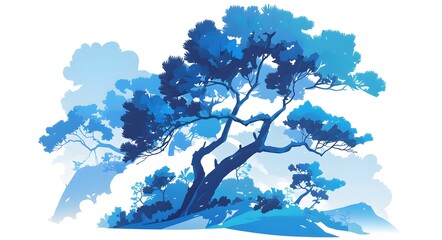 Wall Mural - landscape with trees