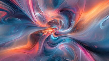 Fototapete - Abstract colorful swirl design with flowing shapes and vibrant hues, embodying a sense of motion and energy, ideal for backgrounds, artwork, or design projects.