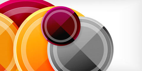 Poster - Abstract background - multicolored circles, trendy minimal geometric design, vector illustration