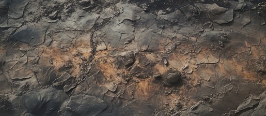 Leinwandbilder - Textured volcanic mud patterns in earthy tones of brown and gray, center focus with ample copy space above and below for overlay text.