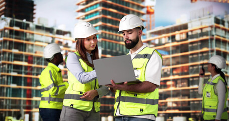 Poster - OSHA Inspection Worker At Construction Site