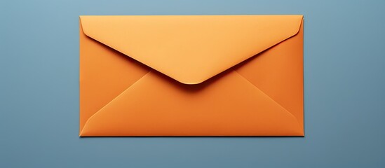 Aufkleber - Orange envelope centered on a soft blue background, creating a vibrant contrast, showcasing modern stationery aesthetics.