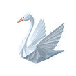 © vanilnilnilla - Elegant Origami Swan on Plain Blue Background