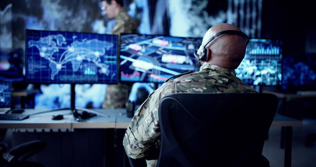 Poster - Army Soldier Operates Advanced Computer Technology