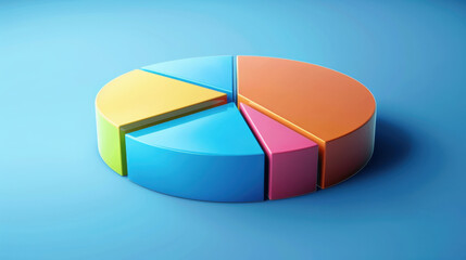 Poster - Colorful pie chart representing data distribution in modern style. segments are vibrant and visually appealing, ideal for presentations or reports