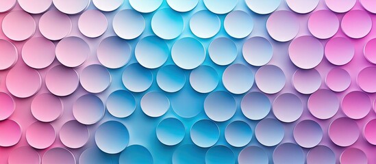 Fototapete - Geometric abstract background with textured wallpaper featuring pink to blue gradient circles in layered arrangement creating visual depth.