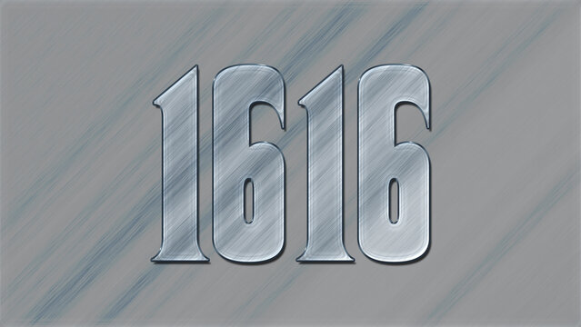 3D Glass effect number design of 1616, glassy background.