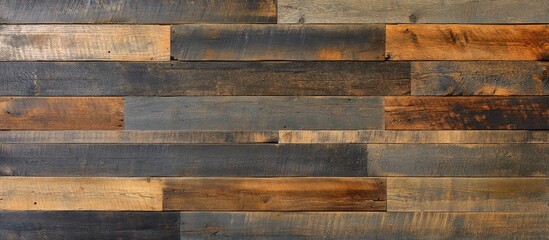 Rustic brown and gray wood plank wall with a varied texture and natural finish ideal for photography showcasing organic and vintage design concepts