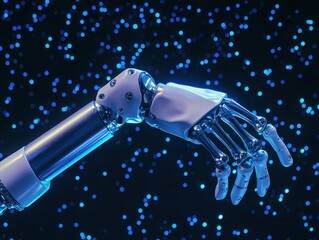 Poster - Advanced prosthetic limb joint closeup innovative medical engineering futuristic environment macro view technology concept