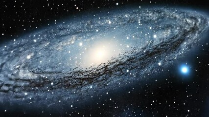 Wall Mural - Expansive view of a spiral galaxy showcasing star clusters and cosmic dust in the depths of space