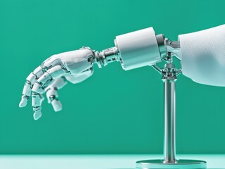 Poster - Advanced prosthetic limb joint engineering medical innovation showcase closeup modern studio innovative technology
