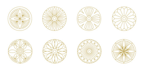 Wall Mural - set of classical round art deco element