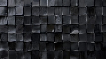 Aufkleber - A beautiful layout of seamless black ceramic roof tiles demonstrates a sleek and polished design, enhancing the architectural elegance of modern buildings. Perfect for stylish homes