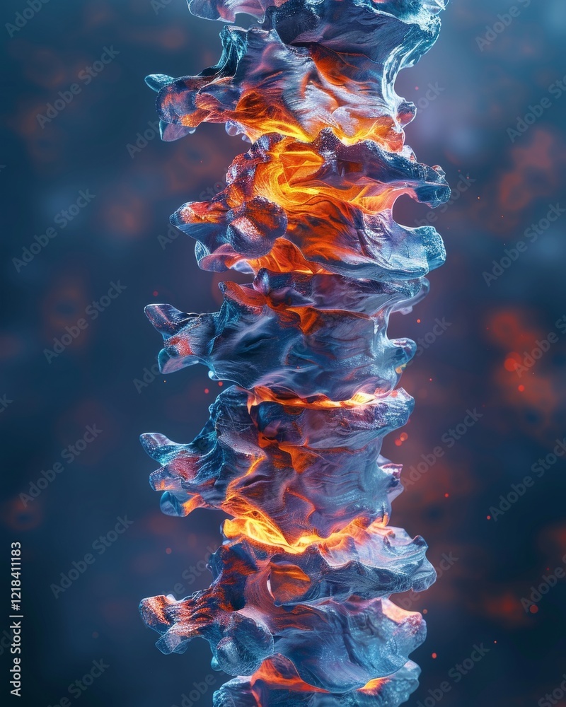 3d illustration of lumbar intervertebral disc herniation in the human ...