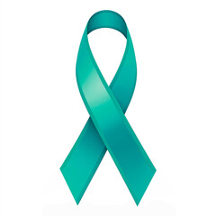 Teal ribbon, symbol of ovarian cancer, anxiety, and sexual assau