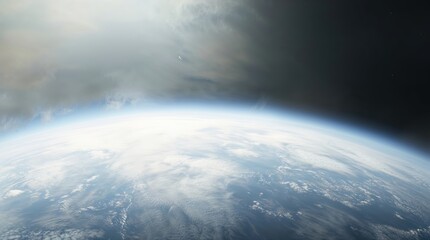 Wall Mural - Planet Earth cutvature. Aerial view of blue planet from space. 