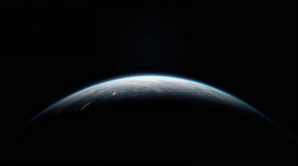 Wall Mural - Planet Earth cutvature. Aerial view of blue planet from space. 
