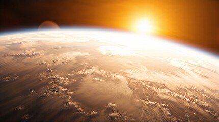 Wall Mural - Planet Earth cutvature. Aerial view of blue planet from space. 