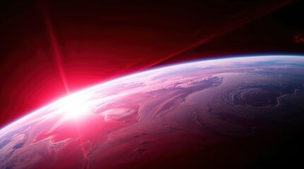 Wall Mural - Planet Earth cutvature. Aerial view of blue planet from space. 