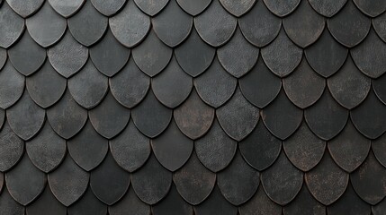 Aufkleber - A close examination reveals a seamless pattern of black ceramic roof tiles, exuding elegance and durability. This installation enhances the aesthetic appeal of contemporary buildings