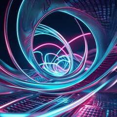 Wall Mural - 3d illustration of abstract technology background with high tech elements, computer generated