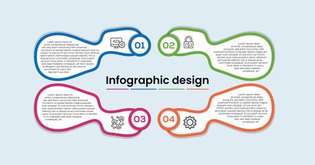 Poster - Vector infographic label design with circle modern infographic template design and 4 options or steps. Can be used for process diagram, presentations, workflow layout, banner, flow chart, info graph.
