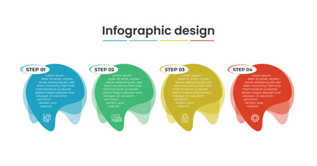 Fototapete - Modern Infographic 4 Step timeline journey, calendar Flat simple infographics design template. presentation graph. Business concept with 4 options, vector illustration.